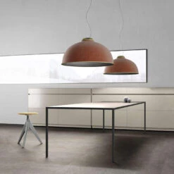 Luceplan Farel E27 -Raumbeleuchtungs Geschäft 002 Luceplan Farel Pendel ambient2 96608 rostrot dunkelgrau 88439caeace5e6bddb7d040b3525ee56