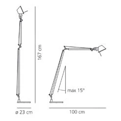 Artemide Tolomeo Lettura LED -Raumbeleuchtungs Geschäft 003 Artemide Tolomeo Lettura LED Steh skizze 4089636746834894e2fda19038831c92
