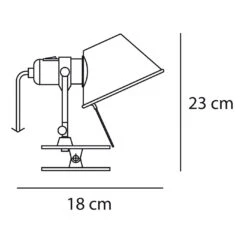Artemide Tolomeo Pinza LED -Raumbeleuchtungs Geschäft 003 Artemide Tolomeo Pinza LED Klemmeleuchte 23cm technische Zeichnung 865826da66f83f2a6c8371a74c0685c2