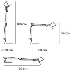 Artemide Tolomeo Mini Tavolo LED 8 Artemide Tolomeo Mini Tavolo LED -Raumbeleuchtungs Geschäft 003 Artemide Tolomeo Tavolo Mini LED Tischleuchte technische Zeichnung 65aa904c383cc527040c053febcc0495