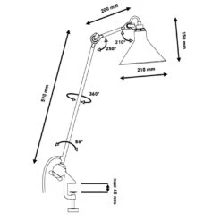 DCWéditions Lampe Gras N°201 Conic -Raumbeleuchtungs Geschäft 003 DCW Lampe Gras No 201 Klemm technische Zeichnung b60b218186ec165bcf5d203b33116e34