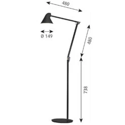 Louis Poulsen NJP Floor -Raumbeleuchtungs Geschäft 003 Louis Poulsen NJP Steh technische Zeichnung eed26d7cefd9ffbcd46eb3c52340bc04
