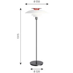 Louis Poulsen PH 80 Floor -Raumbeleuchtungs Geschäft 003 Louis Poulsen PH 80 Steh technische Zeichnung 122010 chrom d98bbcd1193e819fe7e1da9fc1b8c465